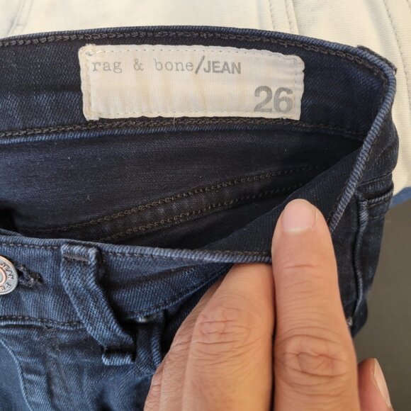 Rag & Bone Women Black Justine 10" High Rise Skinny Frayed Hem Jeans Size 26 - Picture 13 of 14